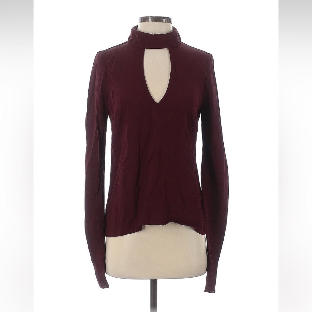 bec + bridge Deep Burgundy Keyhole Blouse